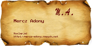 Mercz Adony névjegykártya